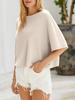 Maglione da Donna Oversize a Maniche Corte in Maglia Scollo a Barca Fantasia Pullover Autunnale