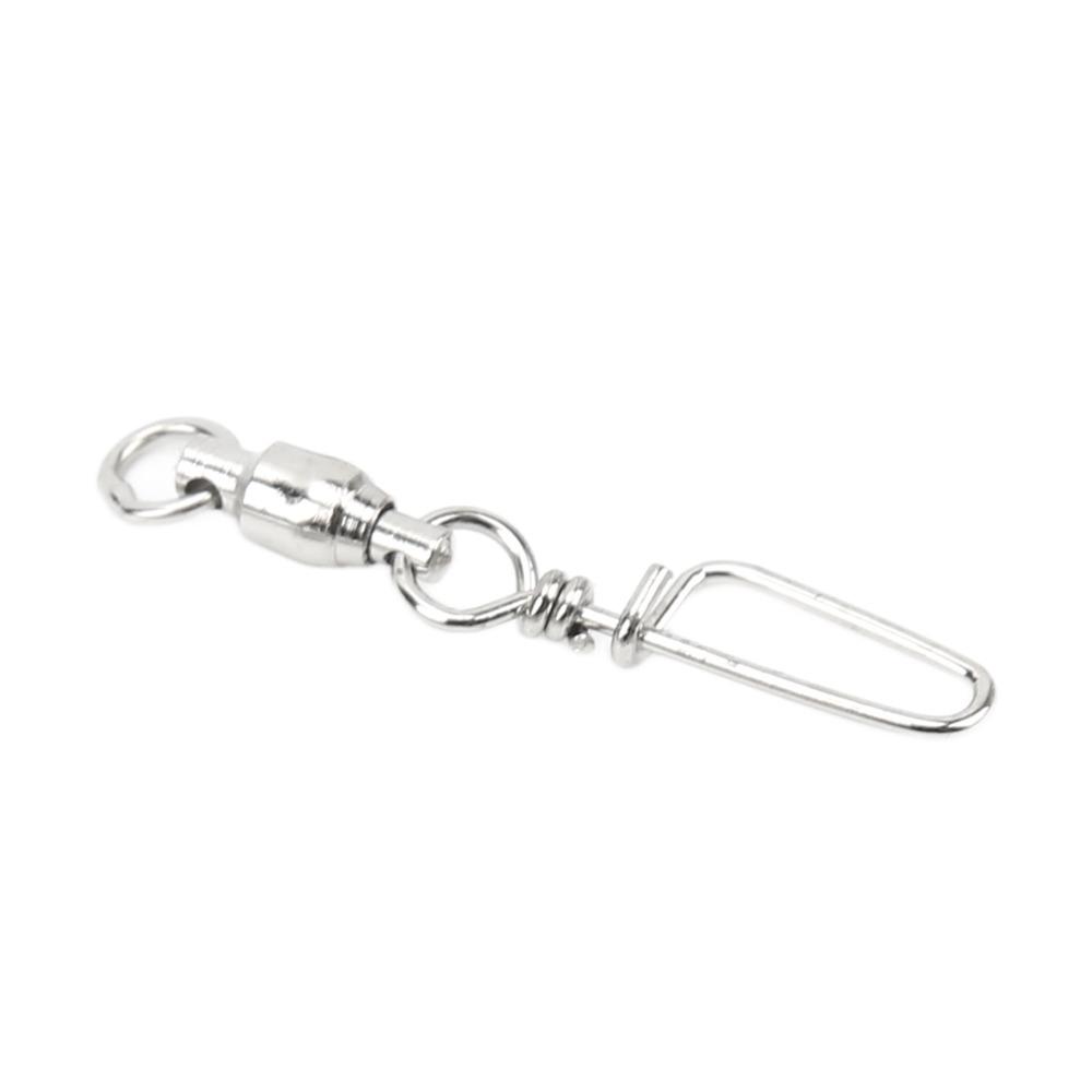 50PCS 2 Sizes Ball Bearing Swivels Stainless Steel Leader Connector  Fishing Tackle