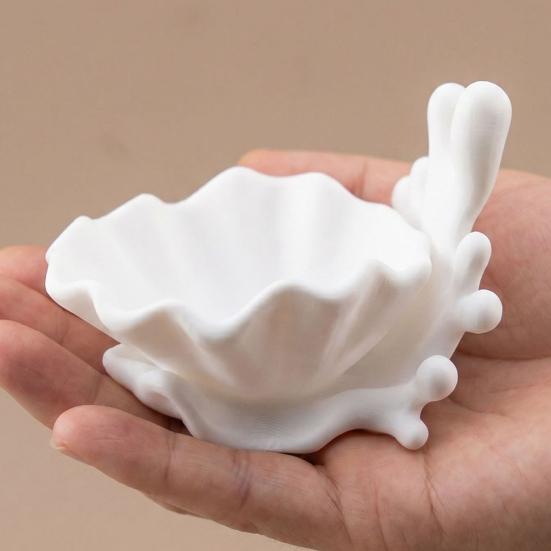 Coral Shell Jewelry Tray, 3D Printed Nordic Design Ornament, Durable Housewarming Desktop Organizer, for Home Living Room Office