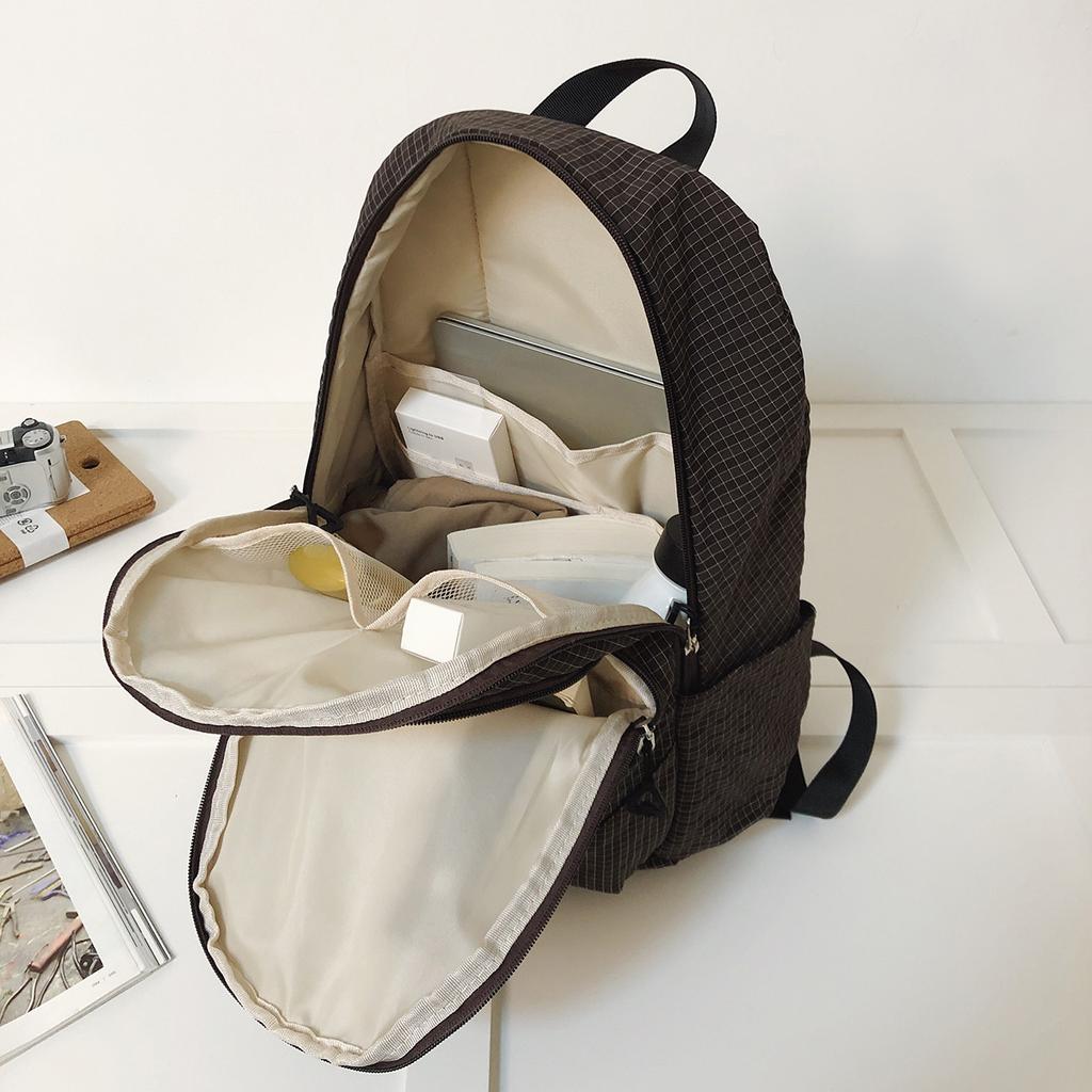 Schoolbag New Travel Versatile Backpack Solid Color School Bag Women's ins Simple Campus Large Capacity Middle School Student Fashion Backpack