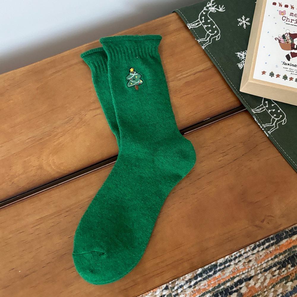 

A Pair/A Box Cute Design Christmas Stockings Cartoon Warm Mid-Calf Socks Festive Comfortable Winter Socks Christmas Gifts One Size