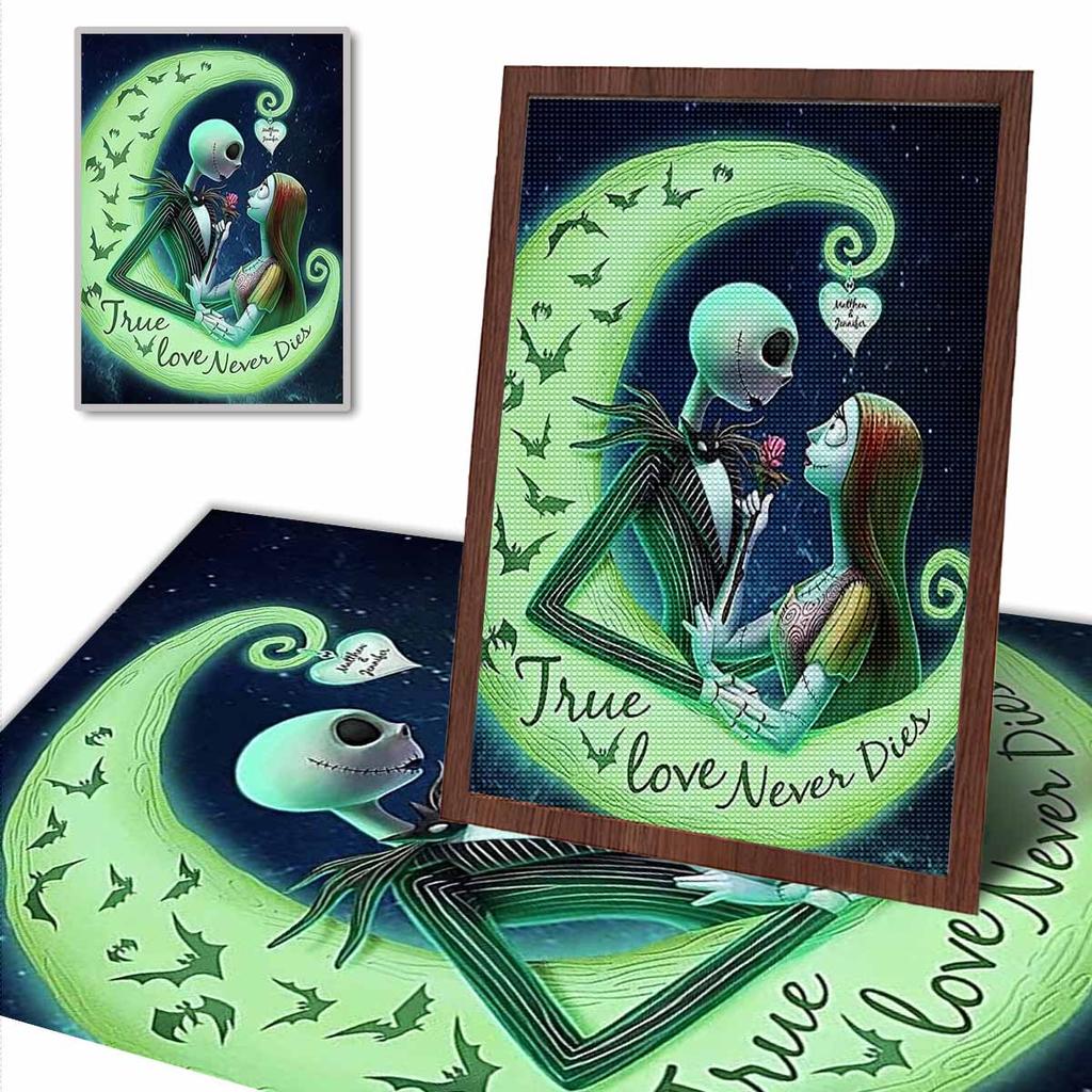 5D DIY Diamond Art Painting Kits for Adults, Lovers Under The Moon Full Round Crystal Diamond Kits for Beginner for Home Wall Decorate