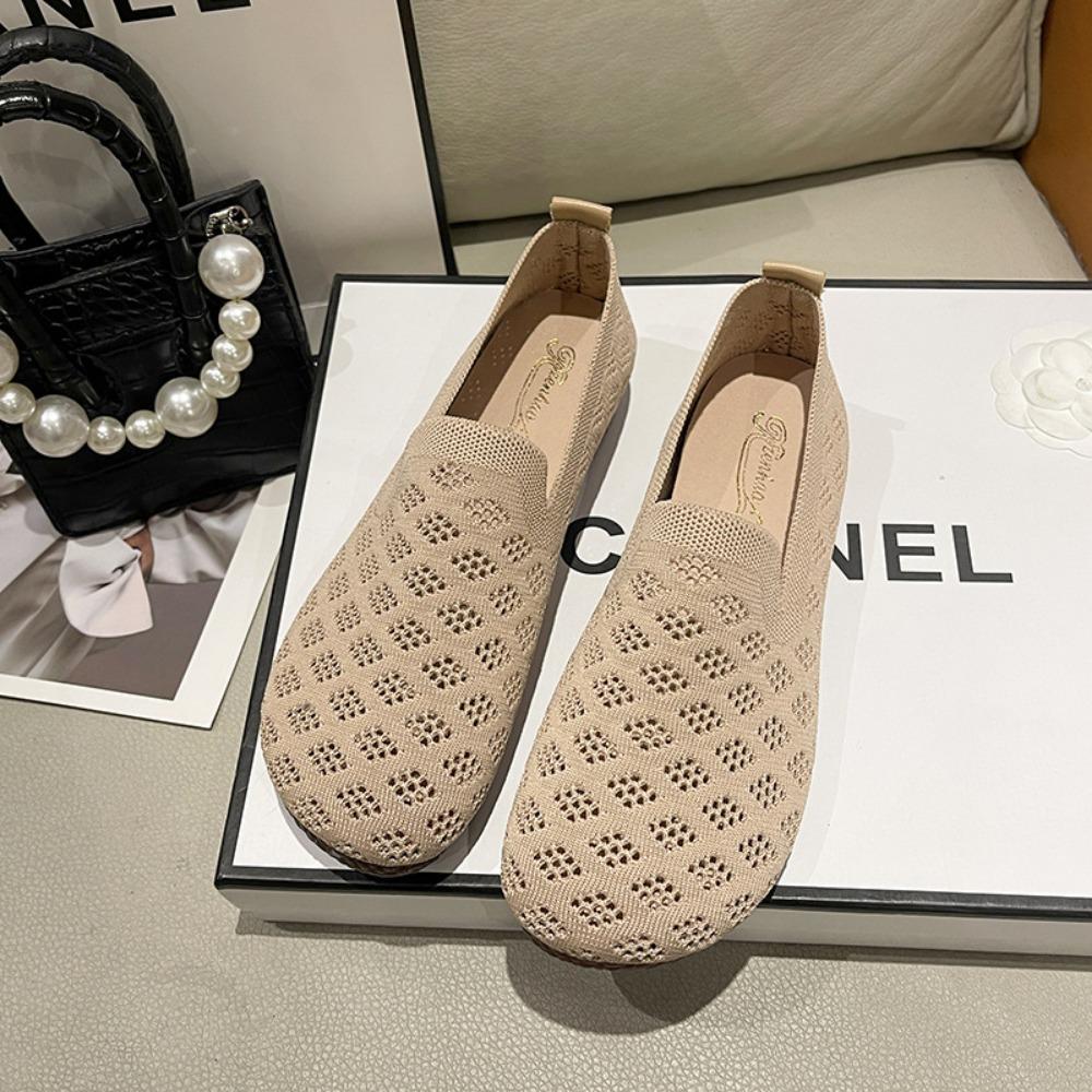 Knitted Soft Sole Casual Mesh Single Shoe