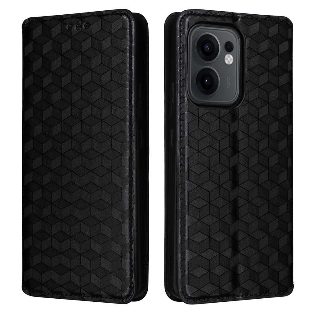 For Oppo Reno13 F 5G/4G Wallet Case Rhombus Imprinted Leather Phone Cover