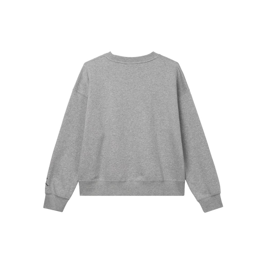 Jordan Letter Print Round Neck Fleece Sweatshirt Women Tops Carbon-Grey FZ2140-091