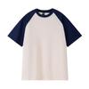 Spring and summer g heavy loose top American retro pure cotton shoulder ramp short sleeve contrasting color couple T-shirt contrasting color design