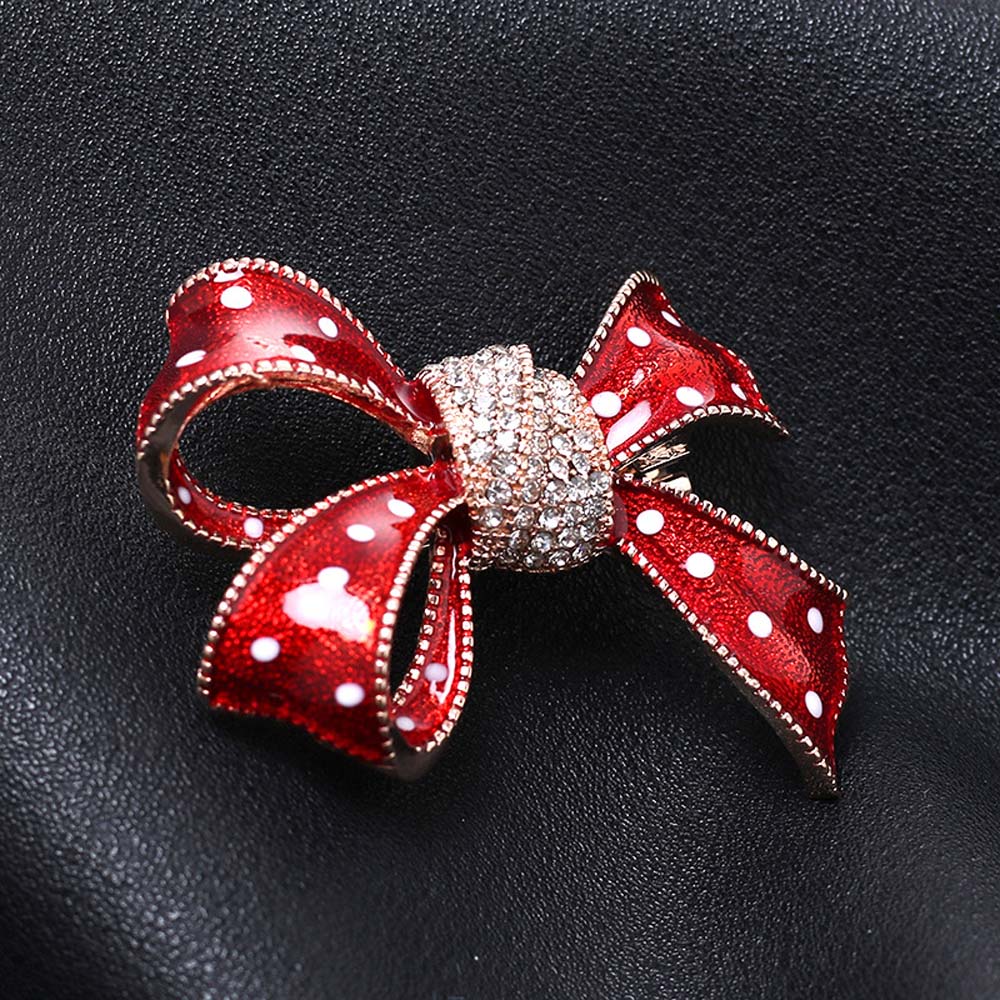 

Elegant Crystal Women Enamel Girls Fashion Jewelry Brooch Pins Bowknot Brooch Scarf Button