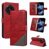 For OnePlus 13 Leather Case Geometric Line Design Wallet Phone Cover with Wrist Strap