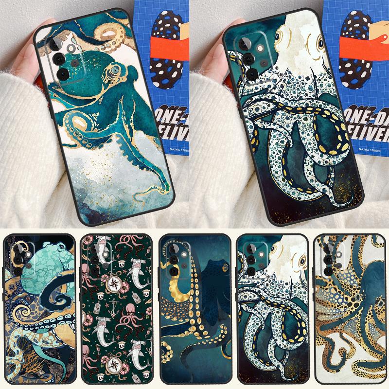 Marine Life Ocean Octopus For Samsung Galaxy A05 A06 A16 A54 A34 A14 A55 A35 A15 A53 A33 A13 A22 A32 A52 Phone Case