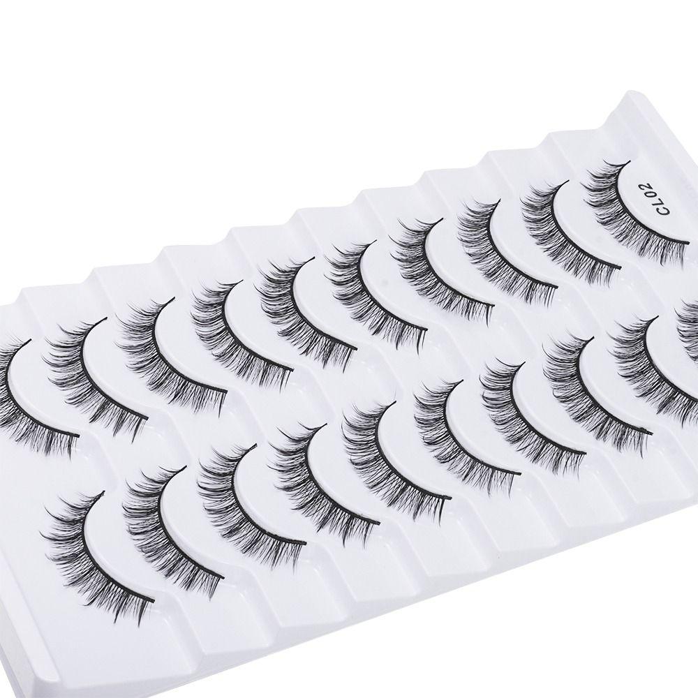 10 Pairs Natrual Long False Eyelashes Full Strip Fake Eyelash 3D Faux Mink Lash Eye Lash Extension