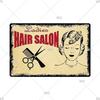 Classic Barber Shop Vintage Tin Signs Decorative Metal Plaque Metal Retro Wall Plates Salon Haircut and Shave Poster Wall Decor