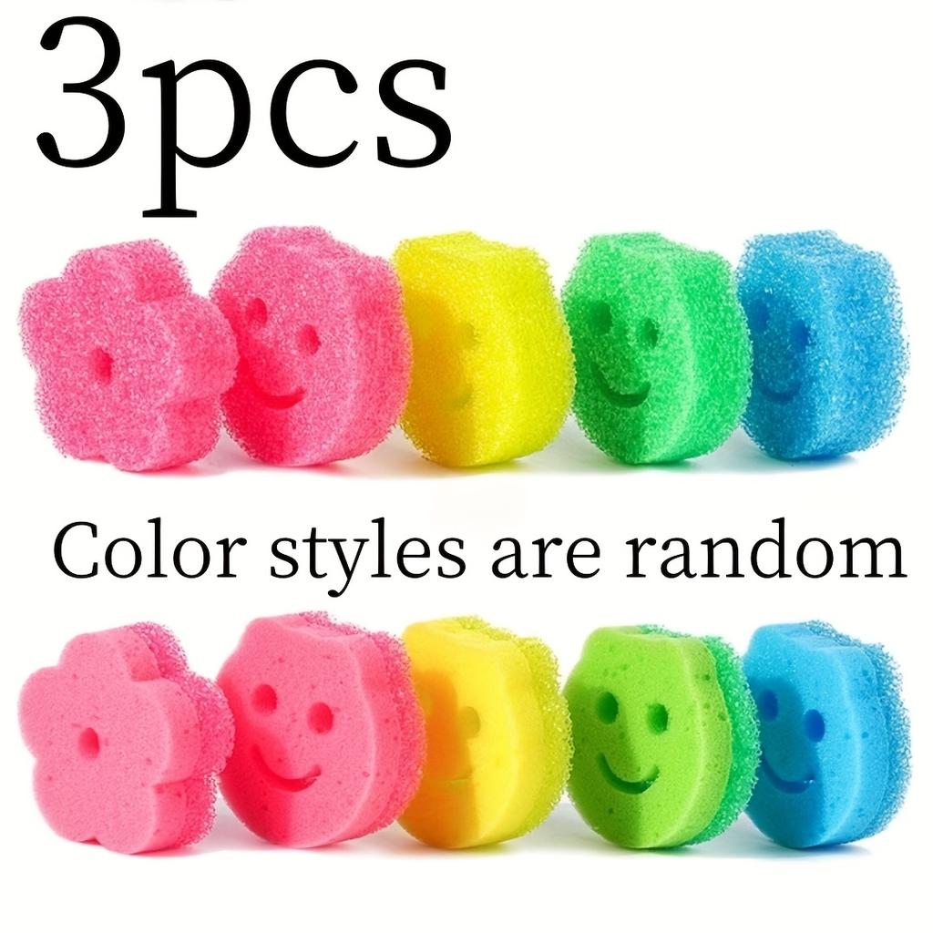 3-piece Kitchen Magic Sponge Brushes, Multi-functional Sponge, Suitable for Frying Pan Cleaning Sponges, Strong Stain-removing
