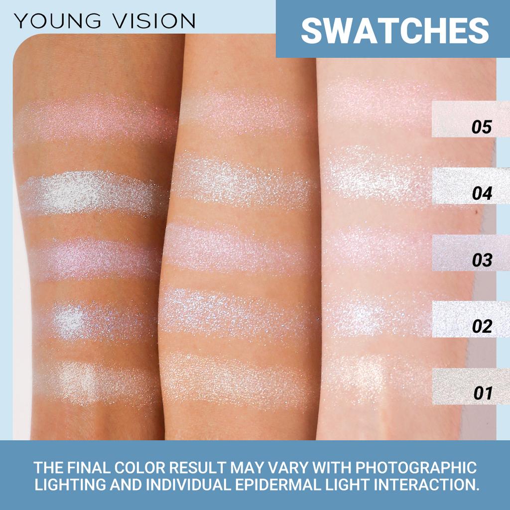 5-Color Creamy Putty Eyeshadow Palette - High-Intensity Glitter & Pearl Shimmer, Soft Bouncy Formula, Long-Wearing