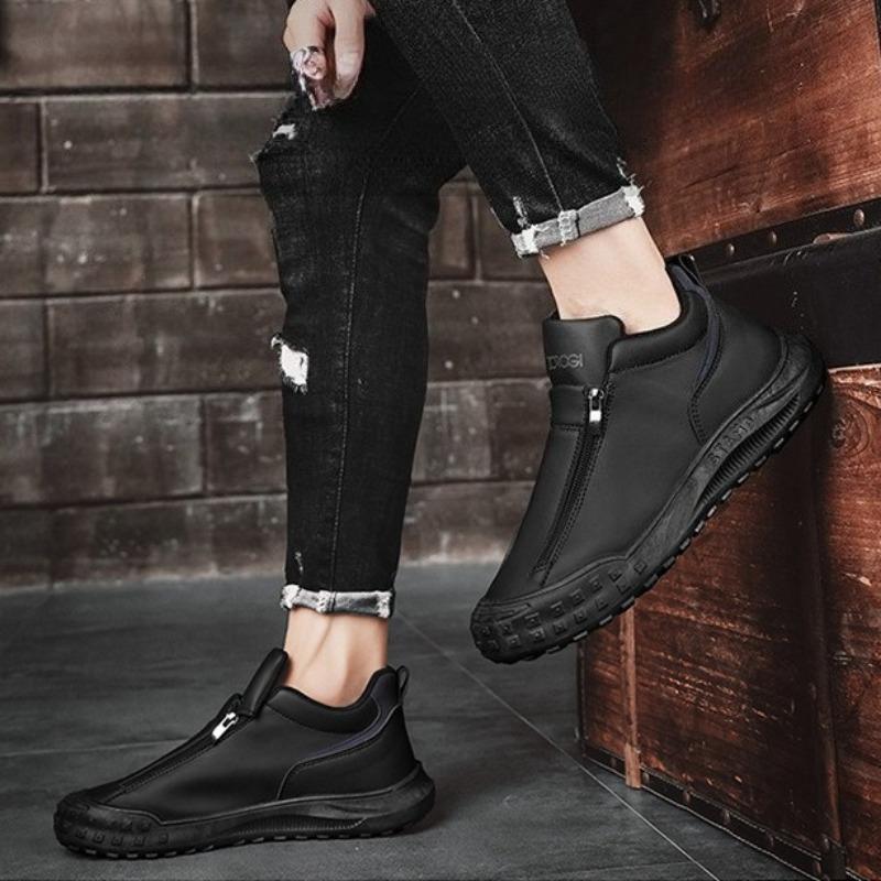 Fashion Retro Zipper Men's Low Top Casual Shoes 2025 Autumn New Breathable Comfortable Fashion Trend Versatile Non Slip Chunky sneakers