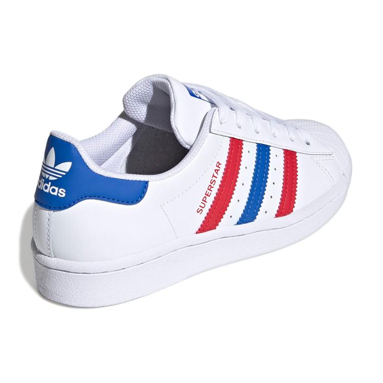 Adidas Originals SUPERSTAR J Low top Kids' Skateboarding Shoes White Red Blue Teenagers FW5851