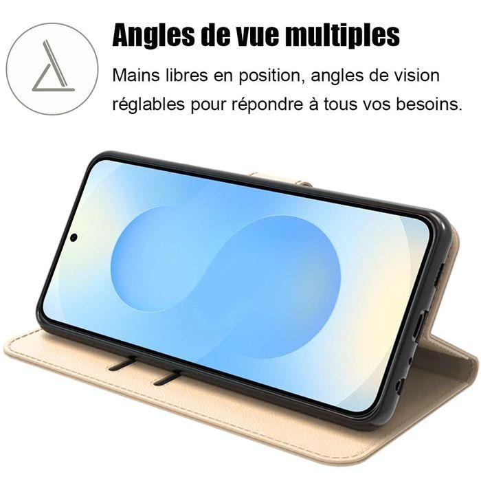 Coque de protection - BOOLING - Samsung Galaxy S25 - Antichoc - Cuir Synthétique - Doré