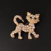 Korean Style Alloy Rhinestone Cat Brooch - Women's Fashion Accessory