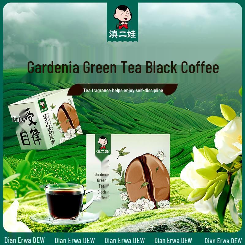 Dian Er Wa Gardenia Green Tea Black Instant Coffee, 10-Count