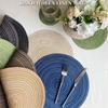 Set of 6 36cm/38cm Ramie Round Table Mat Braided Placemats Washable Non-Slip Kitchen Dining Tableware Bowl Pads Cup Coasters