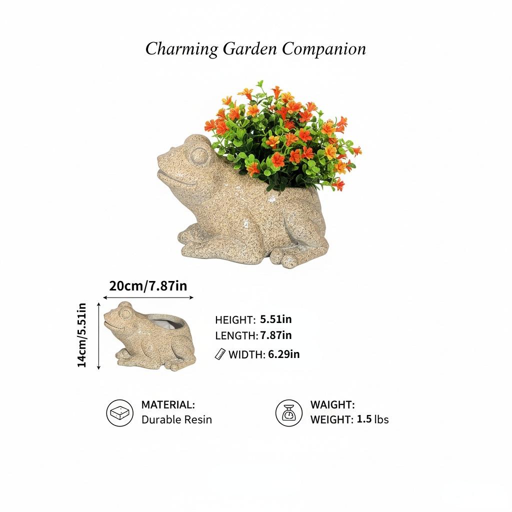 Cross-Border Frog Resin Flower Pot Statue - Indoor/Outdoor Ornament