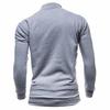 Hanorac pentru bărbați, culoare uni, croială slim, stil streetwear, cu fermoar și bordură striată, pentru purtare zilnică