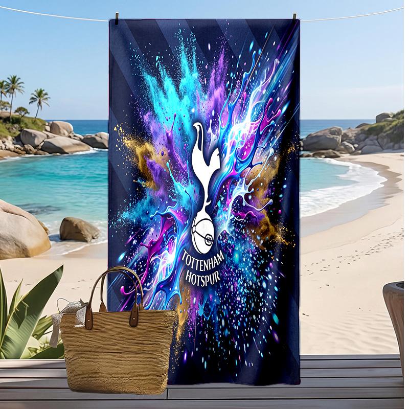 Asciugamano da Spiaggia Stampato Tottenham Hotspur Asciugamano Morbido ad Asciugatura Rapida Coperta da Spiaggia Rettangolare Grande Portatile per Viaggi Piscina