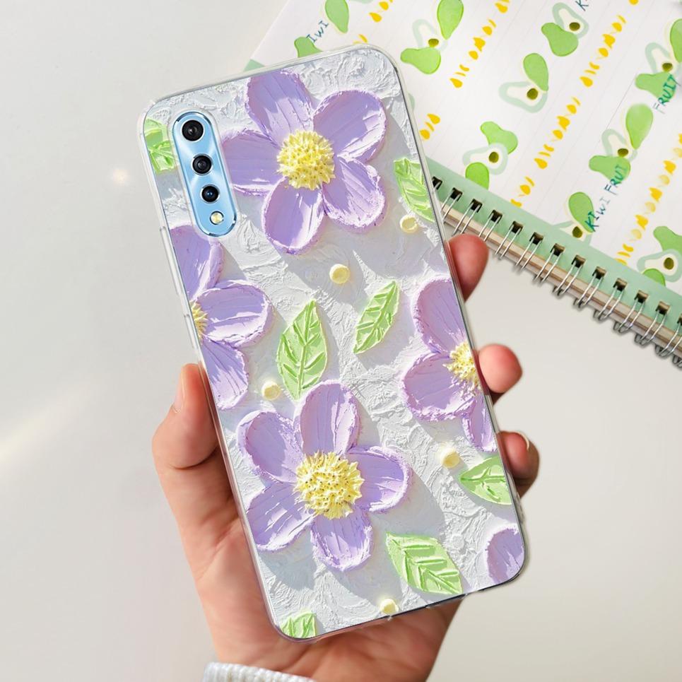 For Vivo 1907 Vivo Y7s Y17s Case Back Cover Cartoon Cool Style Animals Girly Flower Fashion Soft TPU Silicone Bumper VivoY17s