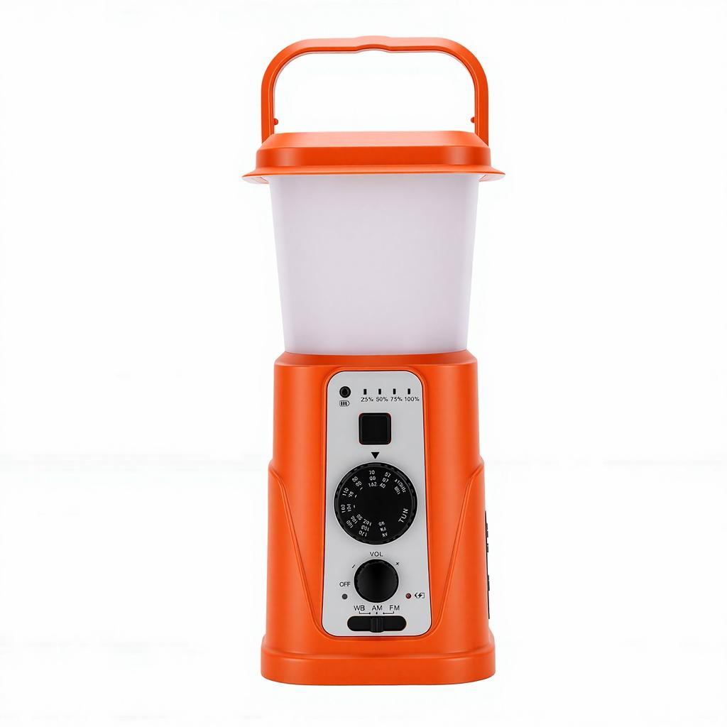 Solar Camping Lantern 10000mAh Power Bank Hand Crank USB Rechargeable Camping Light Weather Radio for Indoor Outdoor