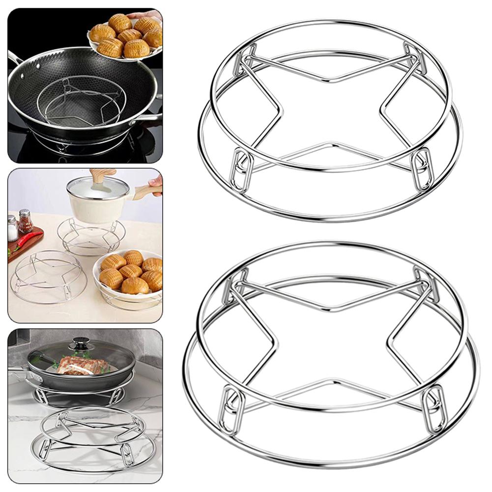 Round Hot Pan Rack-Steamer Stainless Steel Stackable Cooking Rack Pans Equipment Kitchen Baking Cooking Accessories