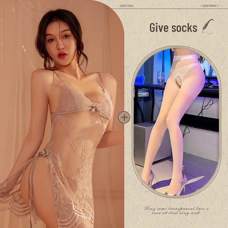 Sinnliches Spitzen-Strapsnachthemd: Verlockende Cut-Out Dessous 646