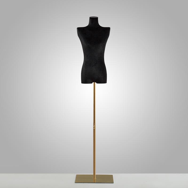 Korean Style Black Off-Shoulder Women's Half Body Mannequin with Right Angle Shoulder and Full Body Display Stand