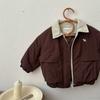 Kids Padded Baseball Jacket with Cartoon Dog Print for Boys and Girls