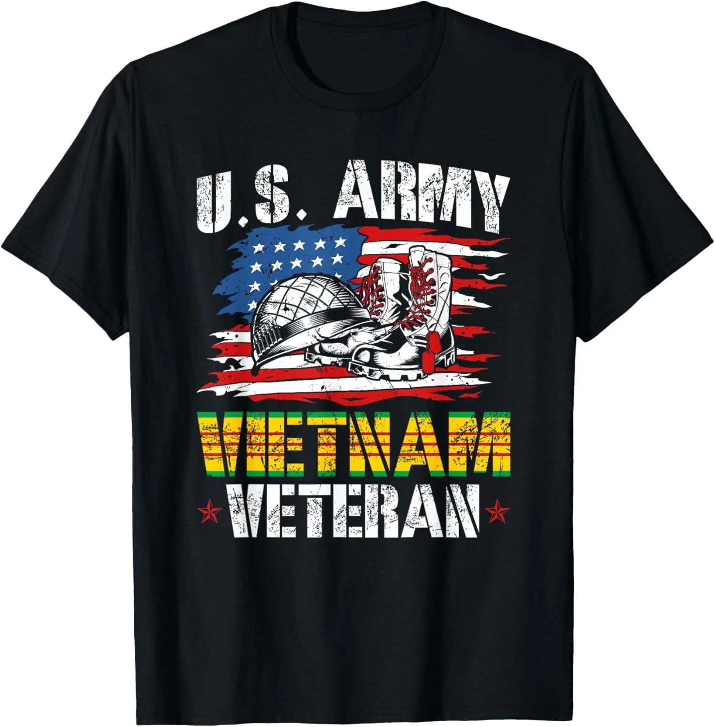 Vietnam Veteran US Army US Flag Tee Gift Unisex T-Shirt 4XL