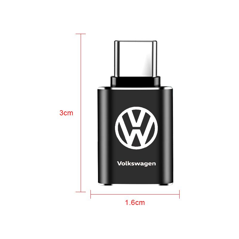 1 Stuks Auto Oplaadadapter Type-C Naar USB Converter Auto Accessoires voor Volkswagen MK6 MK5 MK4 MK7 Golf-4 5 6 7 Passat Ibiza Leon FR 2 Altea Aztec