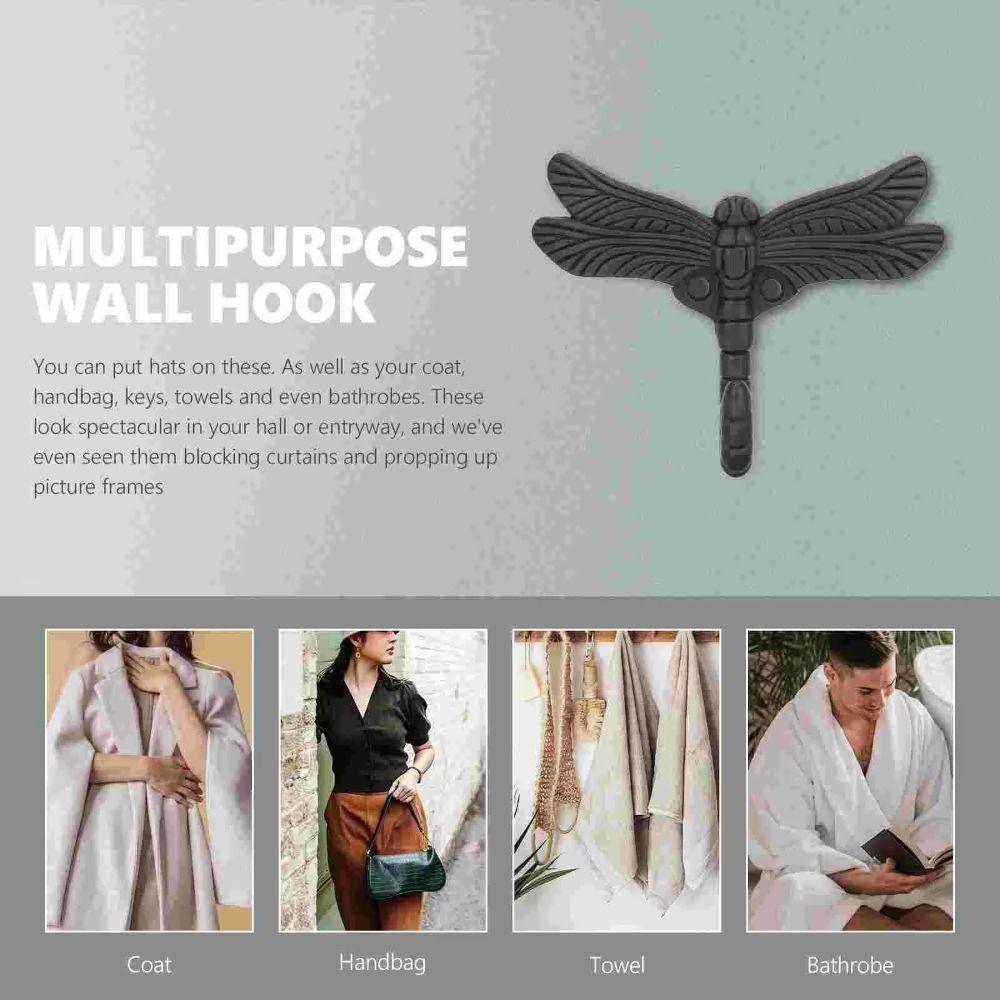 Retro Wall Hooks for Coats Door Decor Dragonfly Key Hanger Dragonfly Clothes Hook  for Hanging Hat