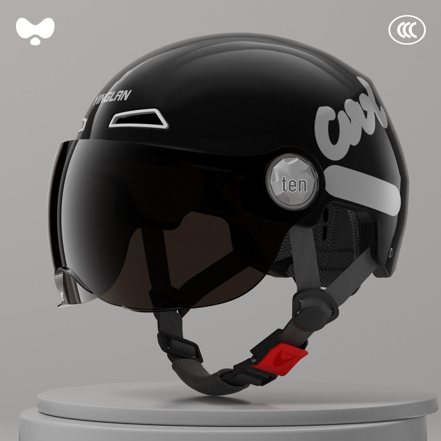 Yinglan 3C-Certified Universal Half Helmet for Men & Women - Electric Bicycle & Motorcycle Safety (All-Season) One Size