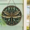 Vintage Wooden Sign with Dragonfly Pattern - Decorative Hanging Plaque for Front Door, Wall Decoration
