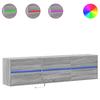 Wall Mounted TV Cabinet with LED Lighting Grey Sonoma 180 x 31 x 45 cm