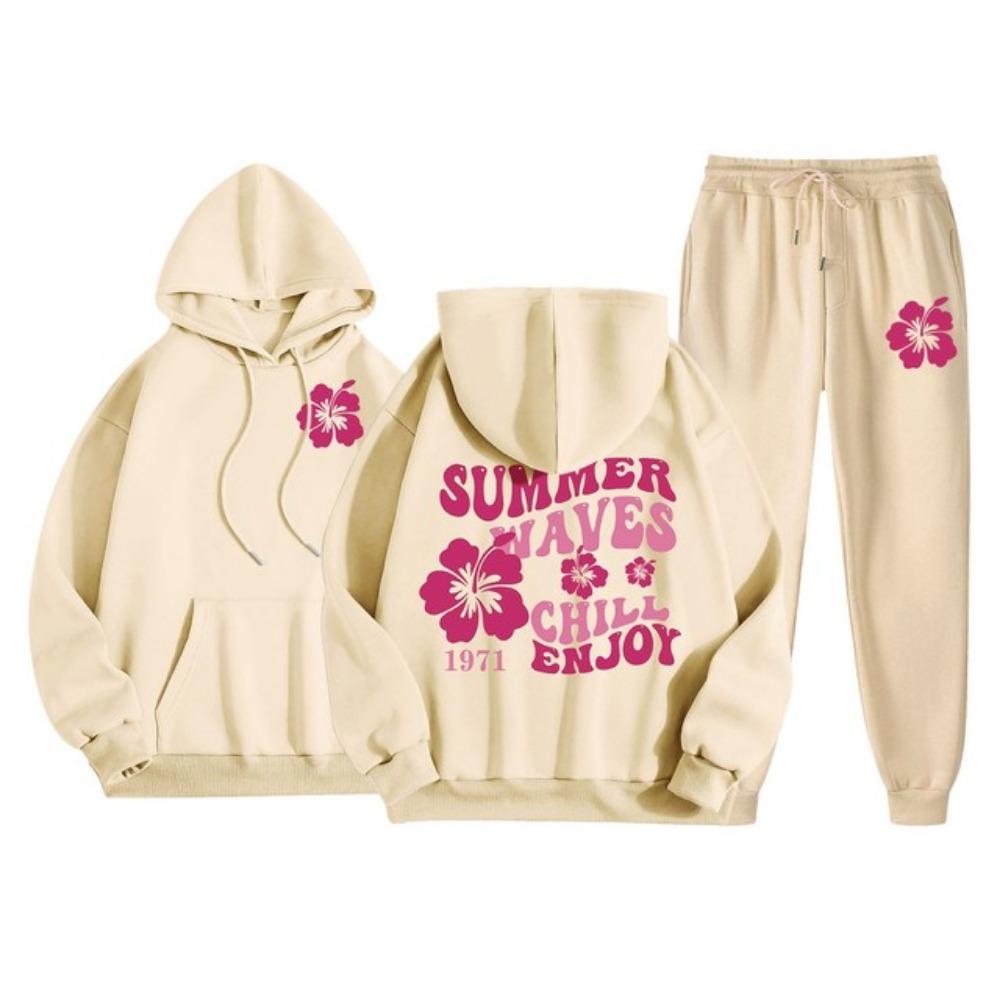 

2024 Осень Женский комплект с капюшоном, толстовки с длинным рукавом и капюшоном + спортивные штаны с высокой талией и завязками Y2K Sport Casual 2 Piece Pant Sets XXXL