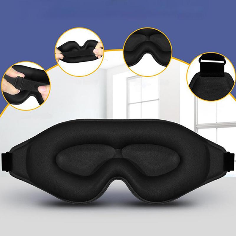 Masque de Sommeil 100% Occultant Masque de Sommeil 3D pour les Yeux Mousse à Mémoire Masque pour les Yeux Doux Bandeau Aide au Sommeil Slaapmasker