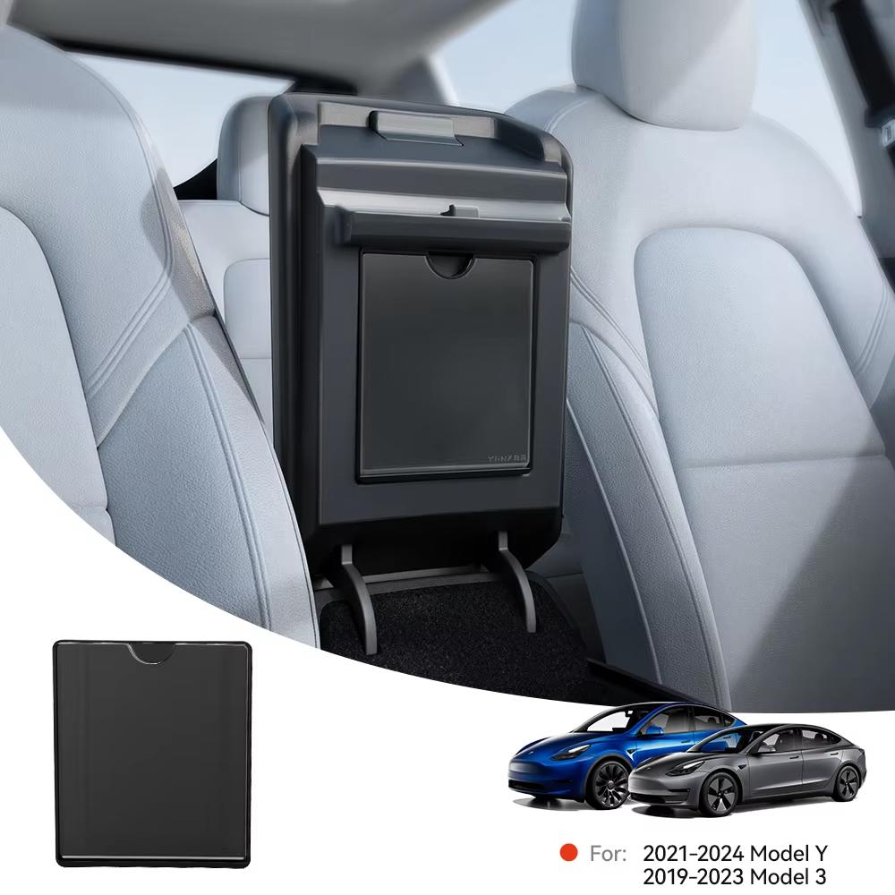 Magnetic Center Console Hidden Storage Box For Tesla Model 3/Y Juniper Armrest Hidden Organizer Hidden Storage Box Accessory