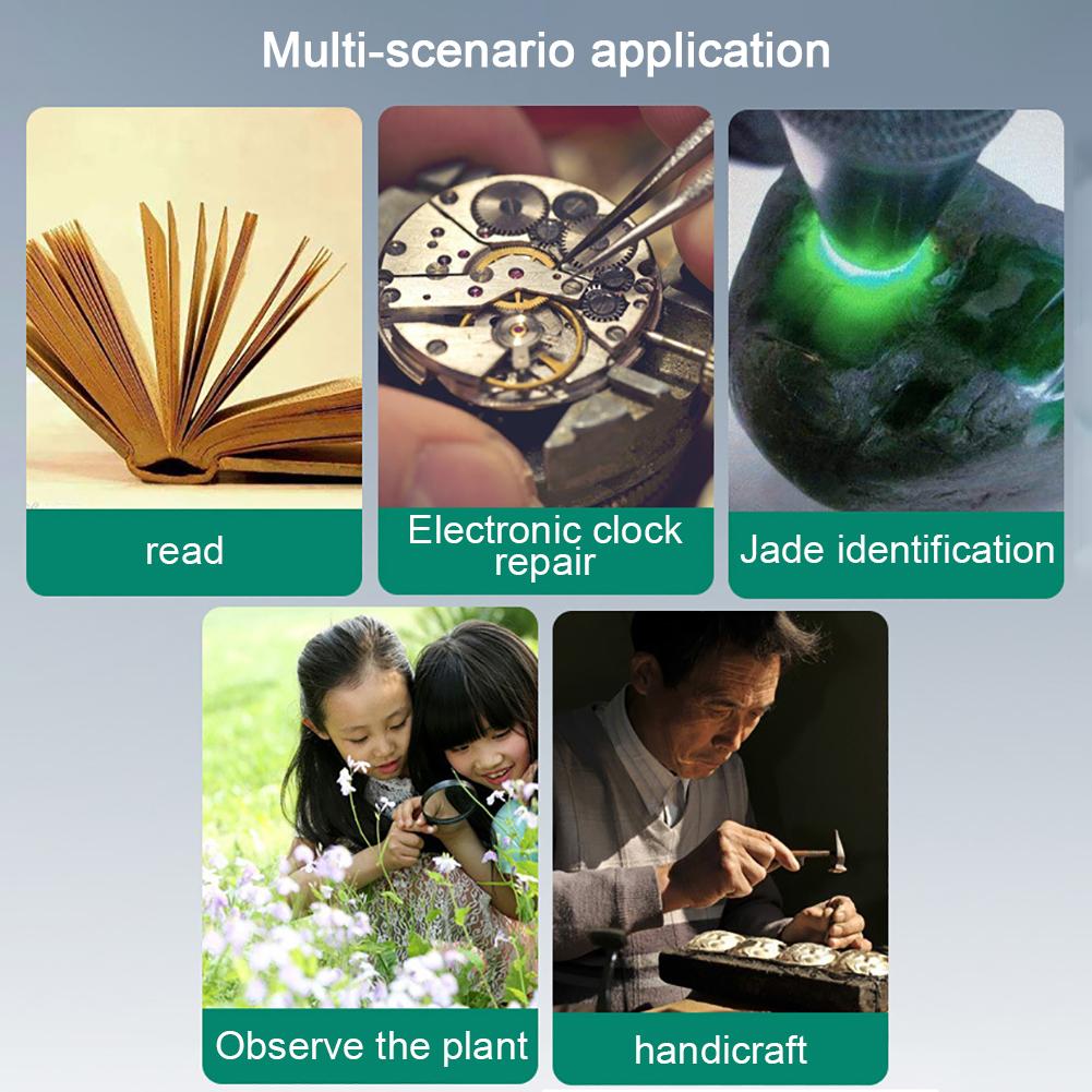 5X 11X Magnifying Glass Dual Use Table Lamp Super Bright Stand Non Slip Hand Held 8 LED Magnifier