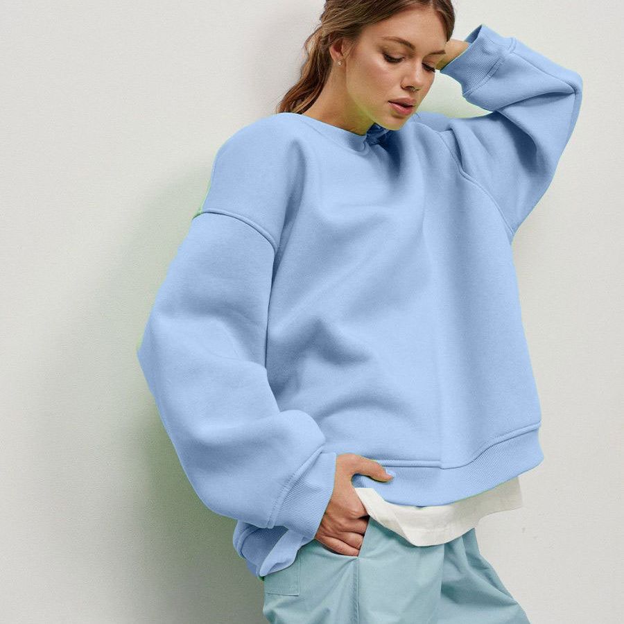 Women's Oversized Sweatshirts Crewneck Casual Lounge Spring Fall Outfits Basic Loose Fit Long Sleeve Pullover Tops for Women Soft Workout Sweatshirt