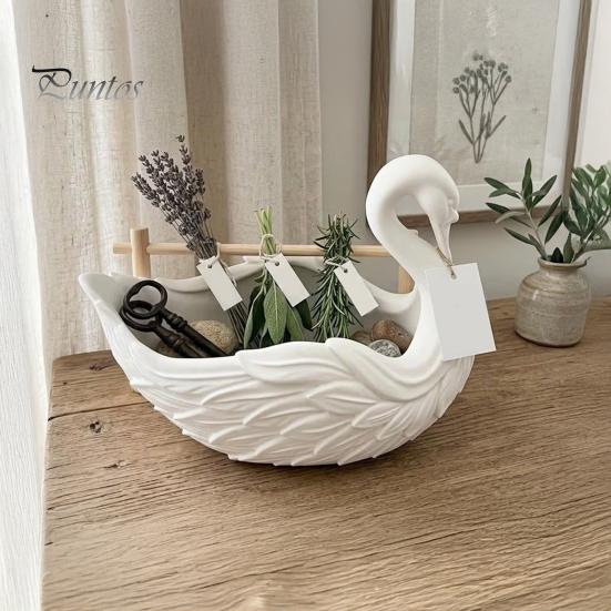 Úložný box figurka labutě 3D tištěný podnos na šperky, Kreativní tvar miska na prsteny, Vstupní stůl Stolní různé podnosy, Dekorativní organizér na drobnosti