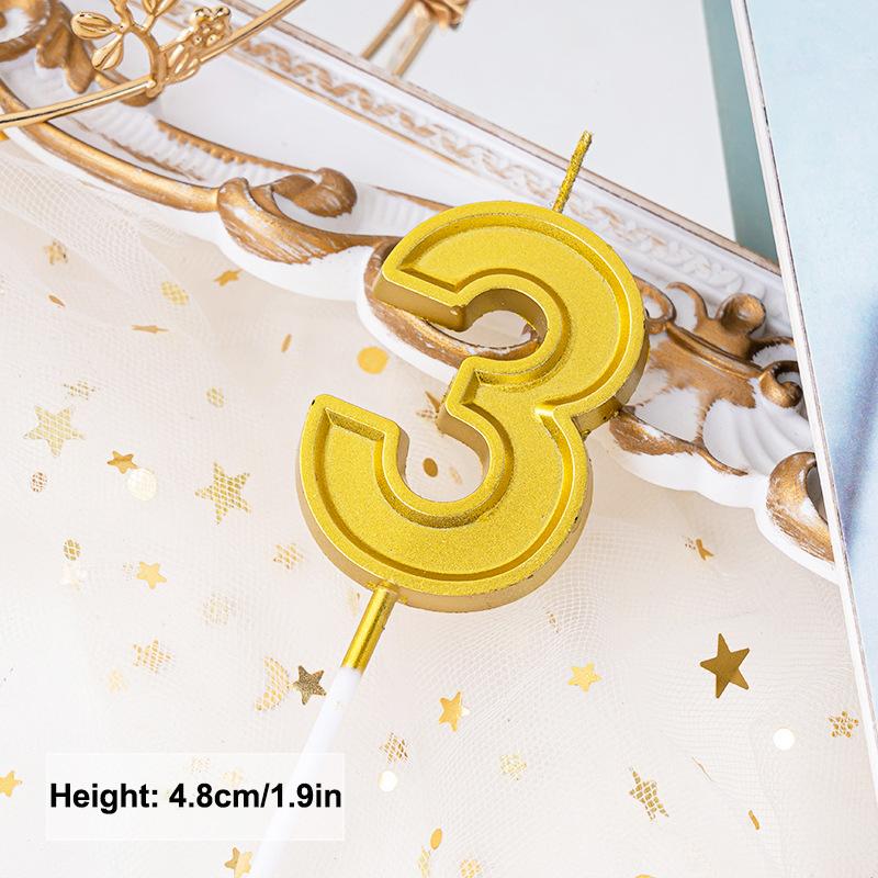 Golden Birthday Candles 0-9 Digital Cake Topper Number Wedding Cakes Dessert Decor Party Supplies Accessories