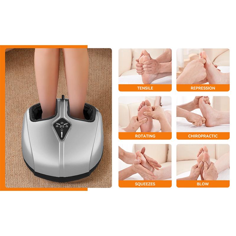Electric Foot Massage Machine Kneading Air Compression Foot Massager with Heating Vibration Relax Foot Household Gift