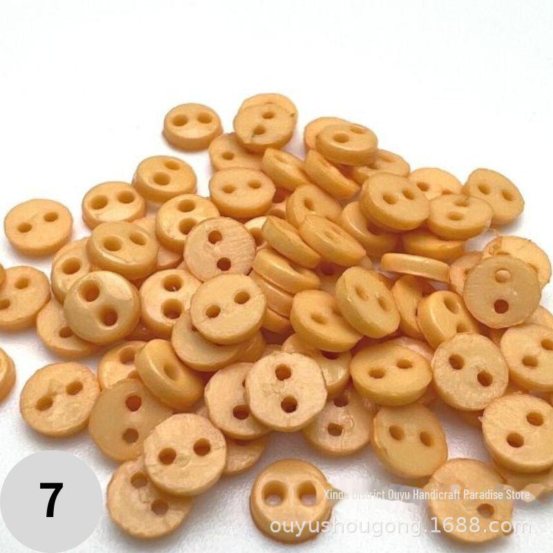 4mm Dual-Eye Plastic Buckle with Edge Button for DIY Felt Doll Accessory