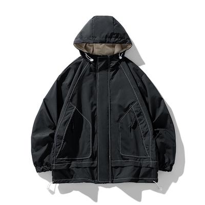 Spring and Autumn Hong Kong Style Hooded Jacket Men's Casual Fashion Mountain Outdoor Windproof Waterproof Loose Men's Jacket