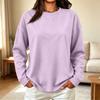 Damen Oversized Pullover mit Rundhalsausschnitt Lockerer Schnitt Lässiges Pulloveroberteil für Frühling und Herbst
