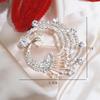 Peacock Brooch Pin Jewelry Elegant Bridal Breastpin for Backpack Scarf Shirt White